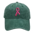 thumbnail image 2 of Vintage Washed Distressed Baseball Cap JIANLAI Pink Ribbon Embroidery Adjustable Low Profile Curved Brim Dad Hat Breast Cancer Awareness Gift Casual Outdoor Headwear, 2 of 5