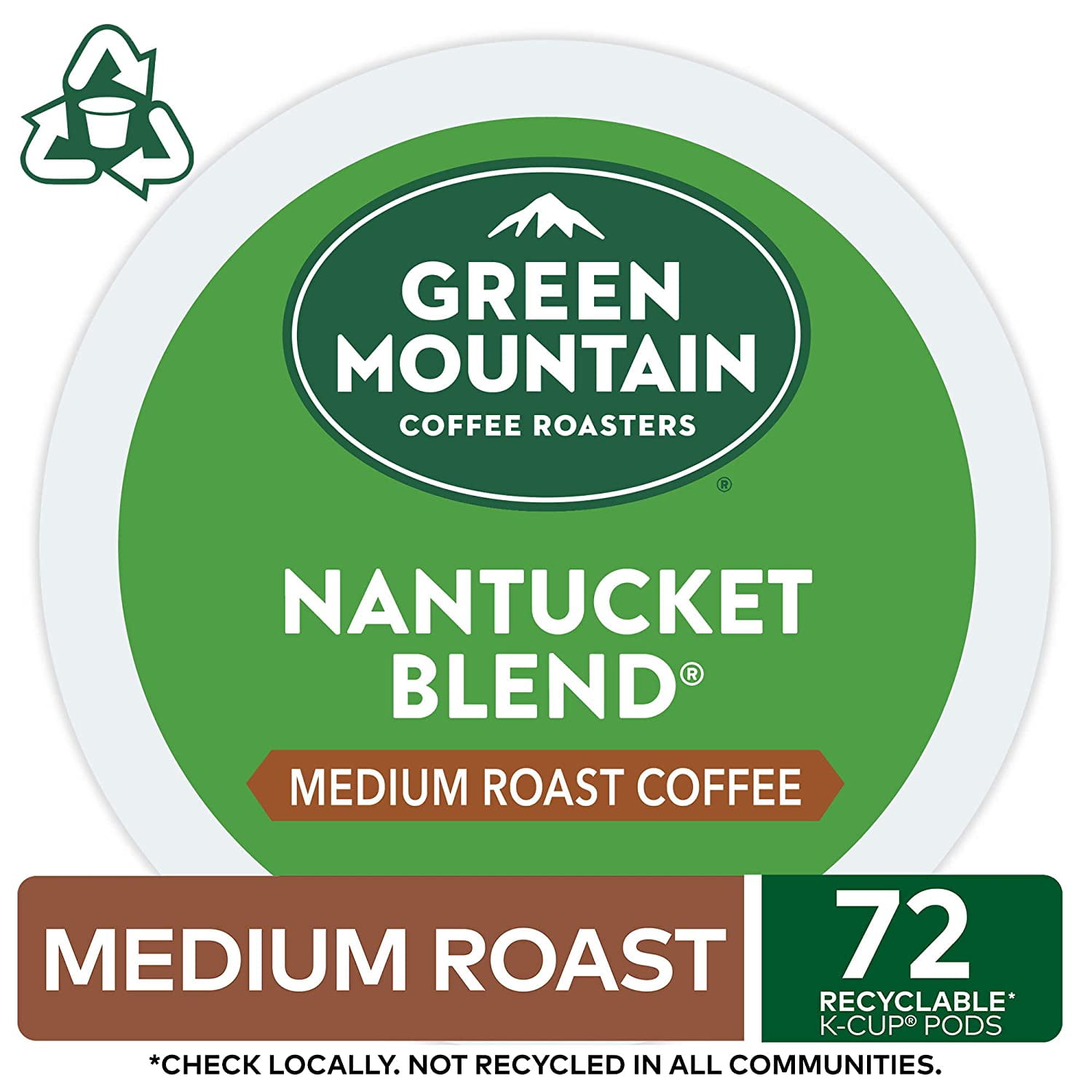Green Mountain Coffee Roasters Nantucket Blend, Single-Serve Keurig K-Cup Pods, Medium Roast Coffee Pods, 72 Count
