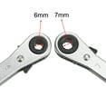 thumbnail image 3 of Uxcell Reversible Ratcheting Wrench,  6mm x 7mm Double Box End, CR-V, 3 of 5