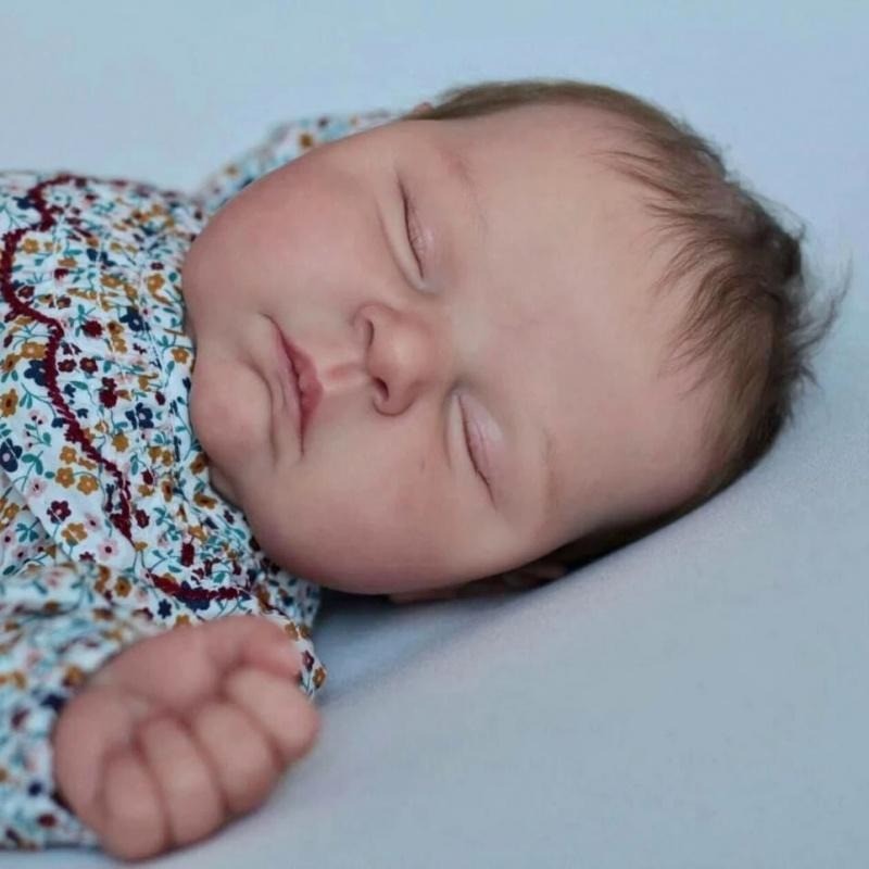 50CM Peaches Soft Body Reborn Sleeping Baby Doll with 3D Skin Multiple Layers Painting with hand rooted Hair Touch Doll