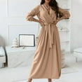 thumbnail image 4 of biudgviw Casual Dresses for Women Fashion Long Sleeve Long Maxi Dress Fall Flowy V Neck Loose Vacation Dress, 4 of 7