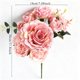 thumbnail image 3 of Ramo de rosas, peonías e hortensias artificiales de seda | Arreglo floral artificial para la decoración de mesas de boda en el hogar, 3 of 9