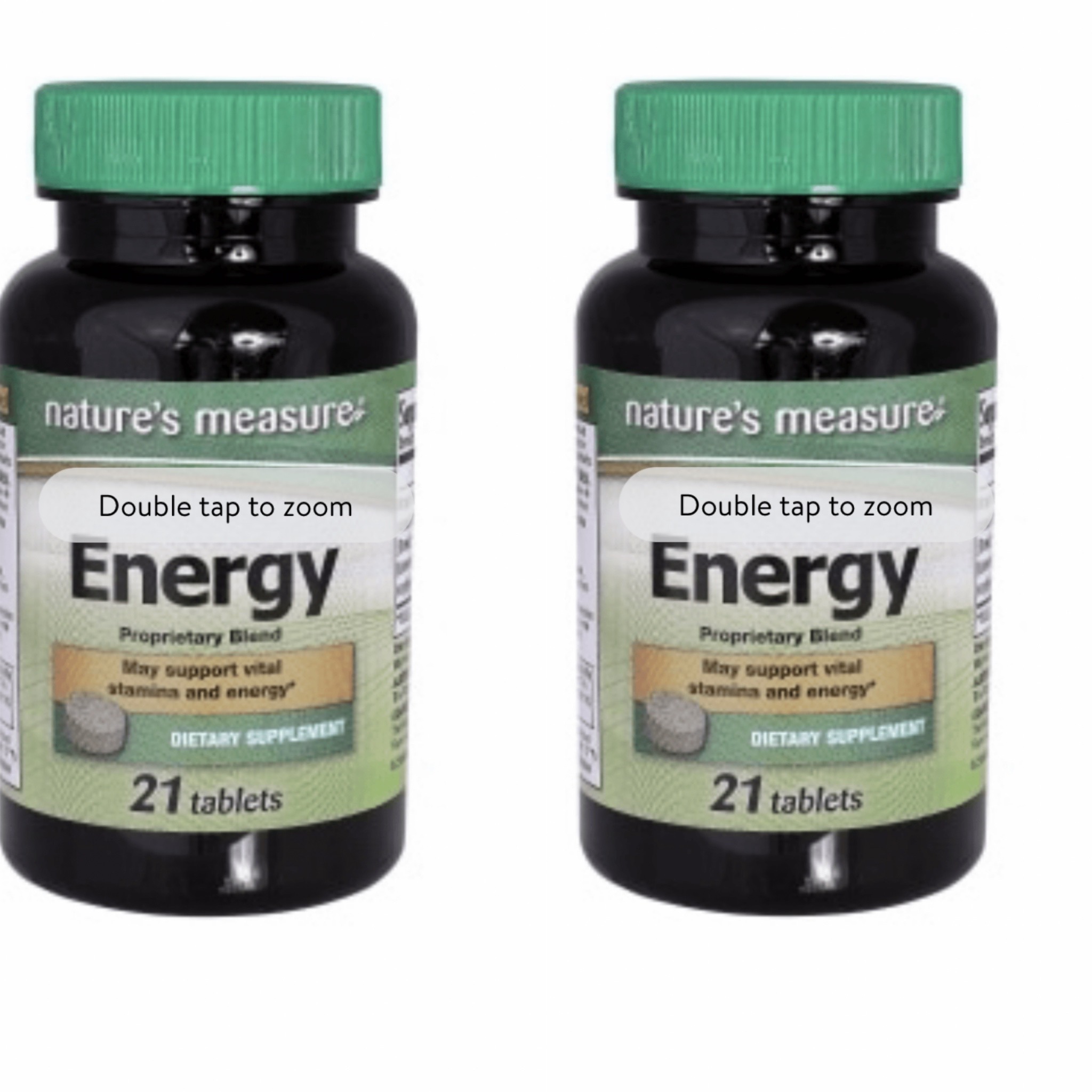 Nature's Measure Dietary Supplement Energy Tablets, ( 2 bottles) 21ct