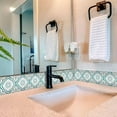 thumbnail image 3 of Mi Alma Turquoise Floral Peel & Stick Tiles - Vinyl Backsplash 8x8, 3 of 11