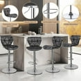 thumbnail image 6 of YEXJ Bar Stools, Stylish Adjustable PU Leather Swivel Barstools, Counter Height Bar Chair Set of 2 with Foma Padded for Home Kitchen, Grey, 6 of 10