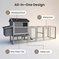 thumbnail image 6 of CQSXDA Wooden Chicken Coop with Run and Nesting Box Waterproof Anti-UV Poultry Cage for Backyard，Gray, 6 of 8