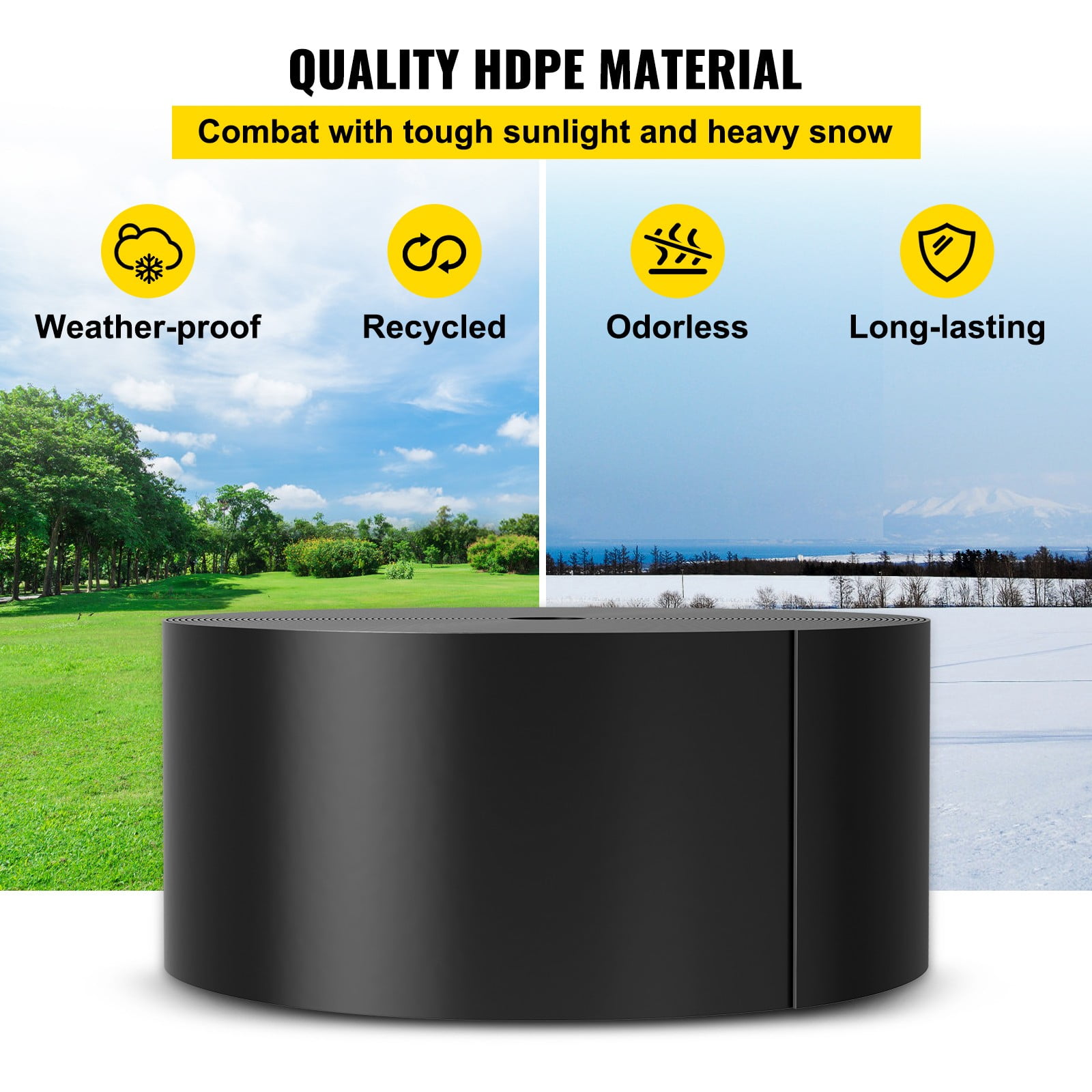 Landscape Edging, 10 inch Depth 80 ft Total Length, Lawn, Garden, Yard, Against Invading Weeds, Black,Recycled HDPE Coiled Terrace Board, Flexible Bender Border for Landscaping