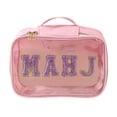 thumbnail image 1 of Pink Purple Multicolor Clear Mahjong Storage Bag, Waterproof Zippered Organizer, Portable Tile Case, 1 of 6