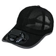 thumbnail image 2 of Bxaolu Outdoor Hat with Solar Fan, Fan Mesh Hat for Woman, Solar Powered - USB Charging Summer Cooling Hats with Built in, Sun Protection for Outdoor Beach Travel, Black, 2 of 6