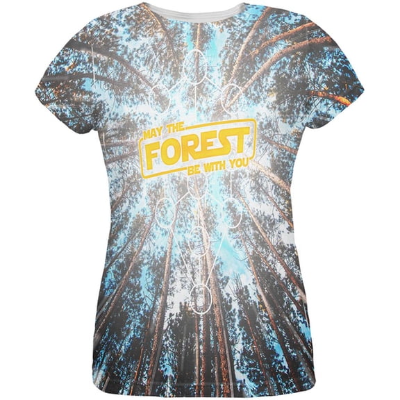 Earth Day May the Forest be with You All Over Womens T Shirt Multi MD