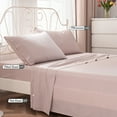 thumbnail image 2 of JOHNPEY Cooling Bamboo Bed Sheets,Silky Soft Bed Sheets for Full Size Bed with 18 Inch Deep Pocket Hotel Bedding Sheets & Pillowcases, 4 Pieces, Pink,Full Size, 2 of 8