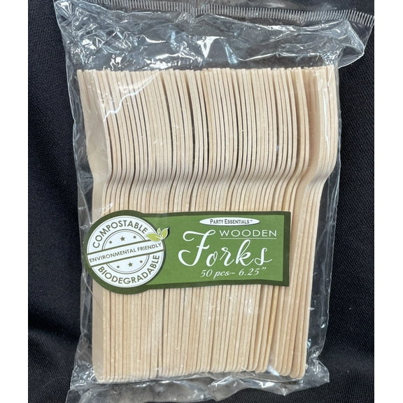 50 Spoons Eco-Friendly Disposable Wooden Cutlery Biodegradable Natural Birchwood