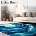 thumbnail image 2 of ODIKA 9'x12' Machine Washable Non-Slip Area Rug, Mystic Ocean Charm Ivory Sand High Traffic Rug, Blue, 66871, 2 of 7
