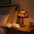thumbnail image 6 of Vintage Stained Halloween Night Light,Pumpkin Spider Web Lamp Resin Base Spooky Desktop Decor for Home Mantel Shelf Gift, 6 of 6