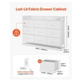 thumbnail image 2 of 9 Drawer Dresser Tall Fabric Dresser with LED & Outlet, White - Bedroom Storage Organizer, Clothes Dresser for Closet, Living Room, 2 of 7
