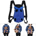 thumbnail image 5 of Mochila duradera de moda para mascotas Bling Bling con cinco agujeros bolsa de red Azul oscuro S, 5 of 5