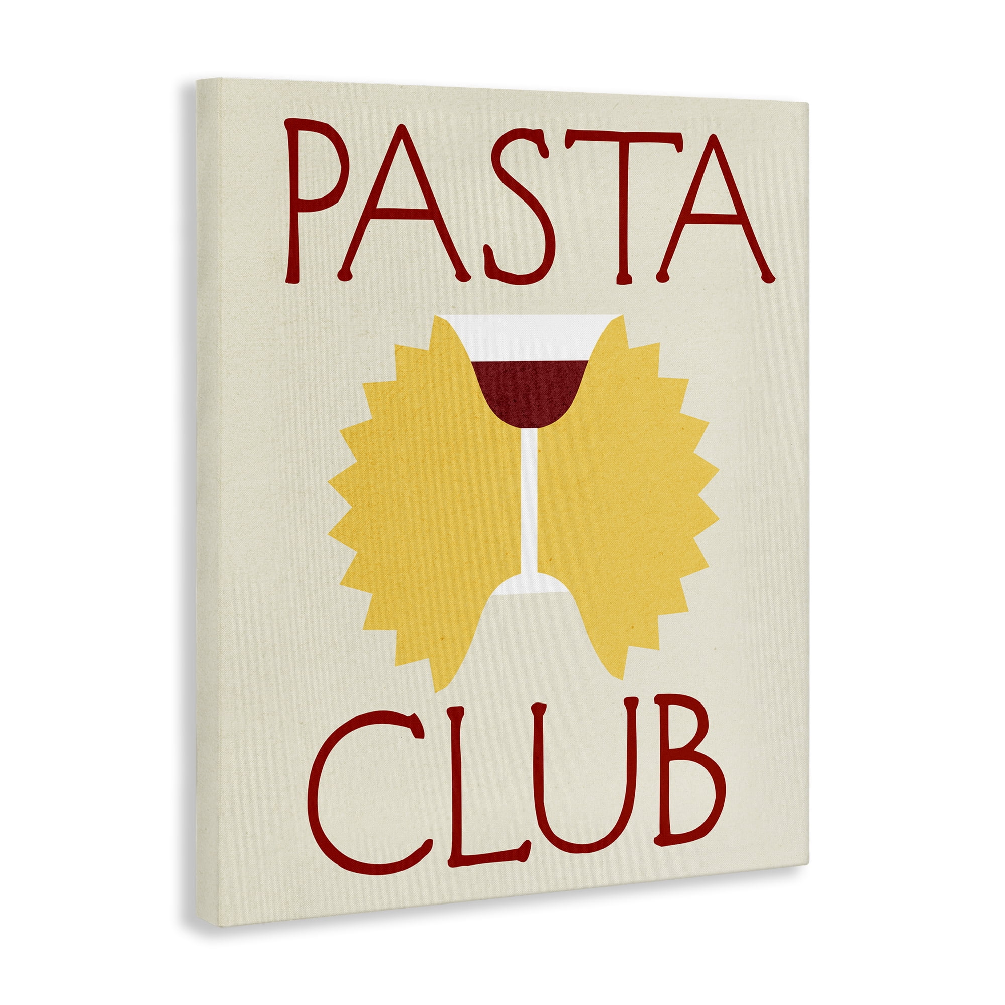 Stupell Industries Pasta Club with Wine Food & Beverage Painting Wrapped Canvas Art Print Wall Art, 16 x 20