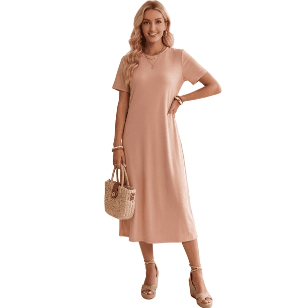 Vestido De Mujer Midi Casual Stretch Para Diario Y Salida