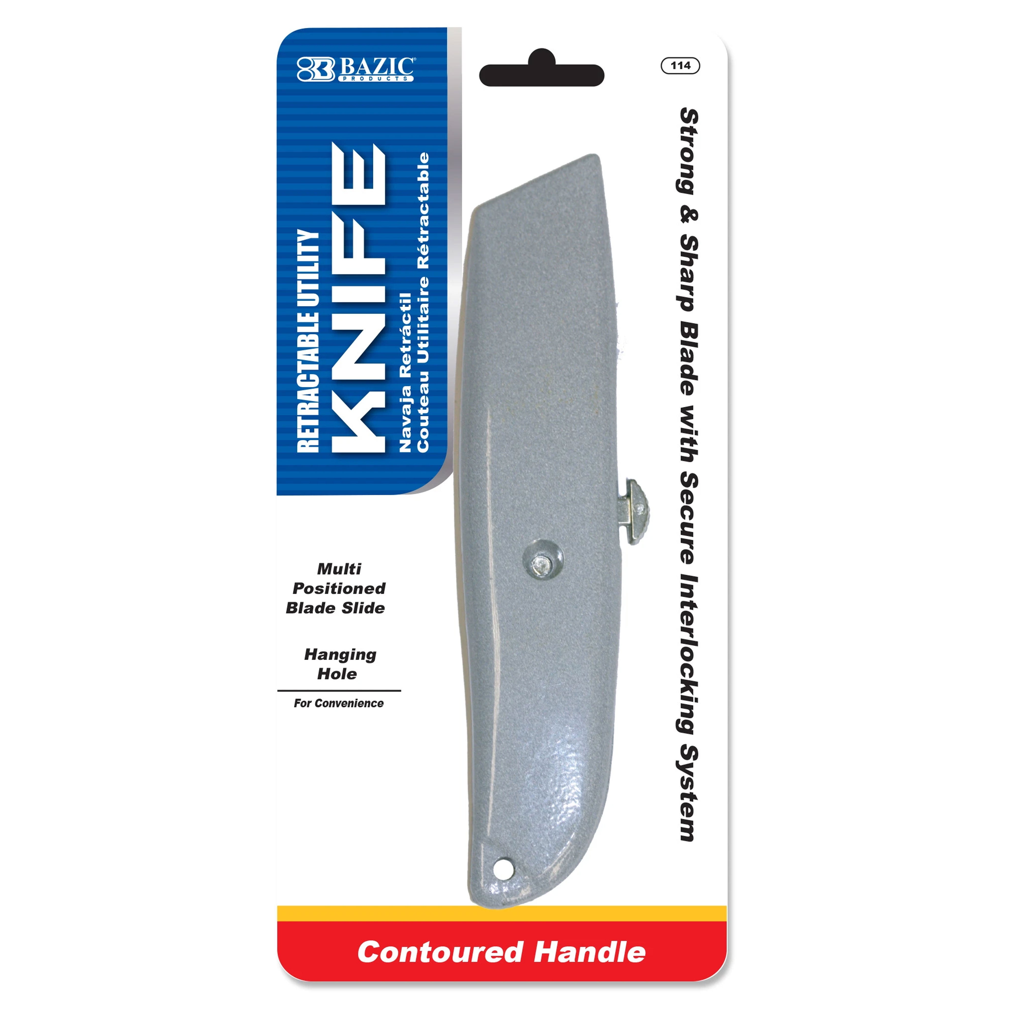 FixtureDisplays Metal Utility Knife Retractable Cutter Knife Heavy Duty  Metal Box Cutter Sharp Tool Carve Cut 15047-2PK