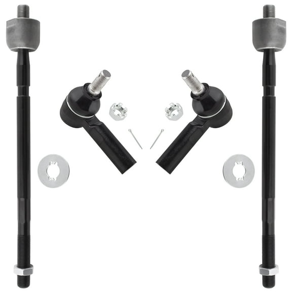 BOXI (Set of 4) Front Inner & Outer Tie Rod Ends Fit for Toyota Tacoma 2005 2006 2007 2008 2009 2010 2011 2012 2013 2014 2015 (2WD; Base & X-Runner) | Replace ES80941 EV800234