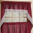 thumbnail image 3 of Sweet Home Collection Burgundy Country Style Curtain Parts with White Daisy Lace Accent- Tier, Swag and Valances, 3 of 4