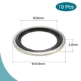 thumbnail image 2 of Uxcell M27 34.6x24x2.8mm Carbon Steel NBR Bonded Sealing Washer Gasket 10 Count, 2 of 5