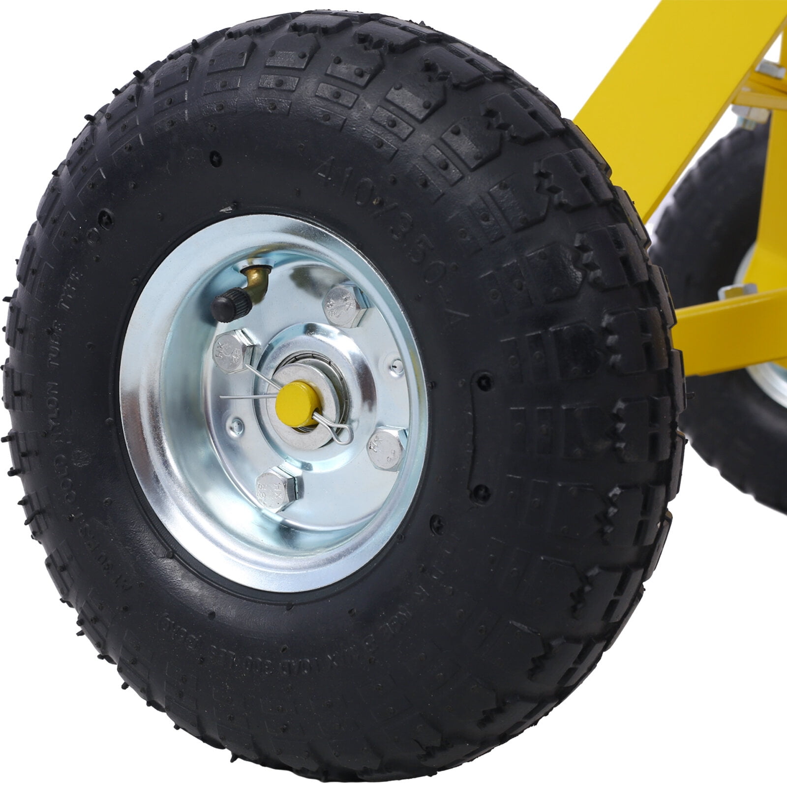 Heavy Duty Trailer Dolly with 10" Pneumatic Tires - 600 LB Tongue Weight Capacity, Steel Construction, Extra-Long Handle for Easy Maneuvering, Yellow