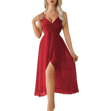 Women s Nightgowns Womens Babydoll Dress Red Lingerie Set For Women Lace Nightgown Chemise Nightgowns For Women