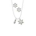 thumbnail image 2 of Delight Jewelry Silvertone Mini Christmas Light Silver tone Snowflake Charm Necklace and Stud Earrings, 2 of 4