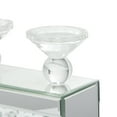 thumbnail image 6 of DecMode 3 Holder Silver Wood Pillar Candelabra with Mirrored Accents and Crystals, 6 of 8