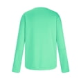 thumbnail image 4 of YLSDL Men's Scoop Neck Long Sleeve T-Shirt Slim Fit Basic Tee Curved Hem Solid Color Pullover Tops Mint Green M, 4 of 5