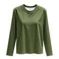 thumbnail image 5 of TARIENDY Striped Shirt Women Long Sleeve Fall Layering Shirts Crewneck Basic Casual Tees Fashion Spring Clothes M, 5 of 7