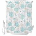 thumbnail image 2 of Teal Coral Shower Curtains for Bathroom, Watercolor Conch Shell Ocean Coastal Washable Fabric Shower Curtain with Hooks Waterproof Bathroom Decor Sets, 36 x 78 Inches, 2 of 9
