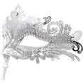 thumbnail image 4 of Máscara de disfraces con palo de sujeción Máscara veneciana de disfraces de Halloween Máscara de Mardi Gras para fiesta de mujeres, 4 of 5