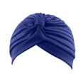 thumbnail image 2 of Turbans for Women, Yigetop Womens Large Elastic Solid Comfort Flat Hat Monochrome Fashion Headband Hat Womens Hat Head Wraps for Women Blue1 One Size, 2 of 2