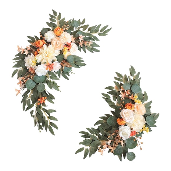 Conjunto De Flores De Arco De Boda Artificial Sunnimix Flor De Rosa Botín Guirnalda Floral Realista Estilo B Corona colgante de puerta delantera