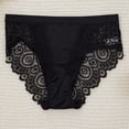thumbnail image 2 of WULMLEO Womens Panties Sexy Lace Hem Briefs Underwear Slim Fit High Waisted Underwear Flowy Seamless Pantie Lightweight Bikini Black L, 2 of 3