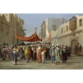 thumbnail image 2 of Marinelli, Vincenzo 14x11 Gold Ornate Wood Framed with Double Matting Museum Art Print Titled - An Arab Wedding Procession, 2 of 4