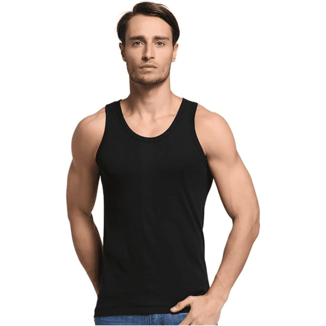 Camiseta interior Li build negra de algodón para hombre 3 uds talla L