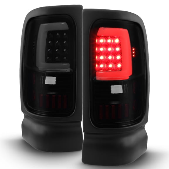 AKKON - For Black Smoked 1994-2001 Dodge Ram 1500 2500 3500 LED Tube Tail Lights Lamp Driver Passenger Side