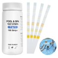 thumbnail image 1 of 100Pcs Pool and Spa Test Strips 7- in-1 Water Hot Tub PH Pool Test Strips Quick and Easy to Detect Spa Test Strips Paper PH Tester Water Test Kit for Swimming Pool Spas Bathtubs Hot Tubs, 1 of 9