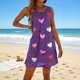 thumbnail image 1 of TaTaai Women's Fashion Loose Fit Printed Chiffon Long Sleeve Dress Round Neck Patch Pockets Lightweight Breathable Casual Elegant Midi Dress Gift, 1 of 7
