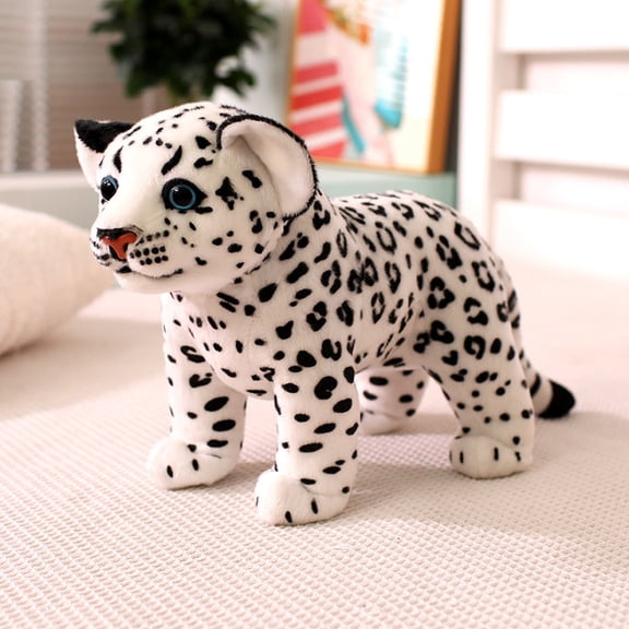 1pcs Leopard Plush Toy Pillow, Decorative Throw Pillows for Bed Couch, 15.8in Leopard Shaped Pillow Plush Room Decor Pillow，Sofa Bedroom Living Room Decoration，White