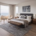 thumbnail image 2 of GENIMO 8'x10' Rug for Living Room, Large Machine Washable Non Slip Low Pile Area Rug for Bedroom Dining Room, Contemporary Abstract, Smoky Gray, 2 of 5