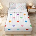 thumbnail image 2 of Erosebridal Rainbow Confetti Dot Zipper Queen Comforter Set with Fitted Sheet and 2 Pillowcases,Multi Shade Round Scatter Print Zipper Bedding Set,White Primary,4 Pieces,Reversible, 2 of 6