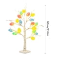 thumbnail image 3 of Pre-Lit Artificial Easter Tree with Colorful Egg Ornaments - Battery Operated LED Lights Tabletop Bonsai Tree for Home Decor, Spring Party Centerpiece, and Holiday Display, White-2, 23.62 inch, 3 of 8