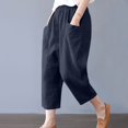 thumbnail image 3 of Pantalons Larges en Coton et en Lin pour Femmes à la Mode d'Été, 3 of 8