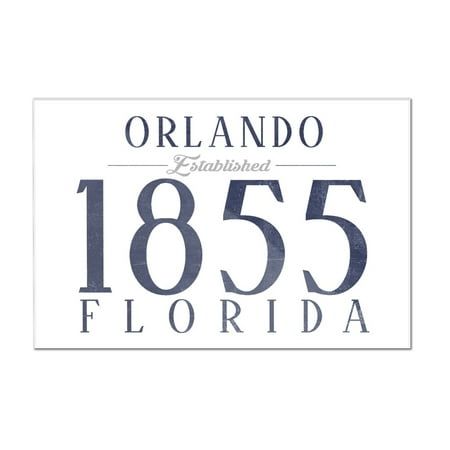 Orlando, Florida - Established Date (Blue) - Lantern Press Artwork (12x8 Acrylic Wall Art Gallery
