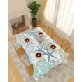 thumbnail image 2 of Starfish Ocean Coral Shell Tablecloth Rectangle Round Table Cloth 60x84 Inch, Geometric Abstract Indoor or Outdoor Tablecloth, Waterproof Polyester Table Cover for Party Holiday Picnic Decoration, 2 of 6