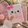 thumbnail image 6 of Lksixu Cartoon Plush Pocket Notebook, 4.3"x5.7" Cute Fuzzy Cat Design Notepads with Sequined Bow, 160 Pages Lined Journal Notebooks, Portable Small Memo Diary for Travel Office Writing Drawing, 6 of 6